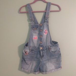 LEI american patches overalls juniors XL
